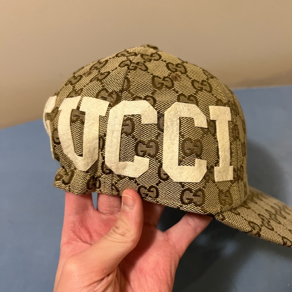 Gucci Patch 25 Baseball Cap Hat Beige Size M (57cm) - Picture 2 of 9